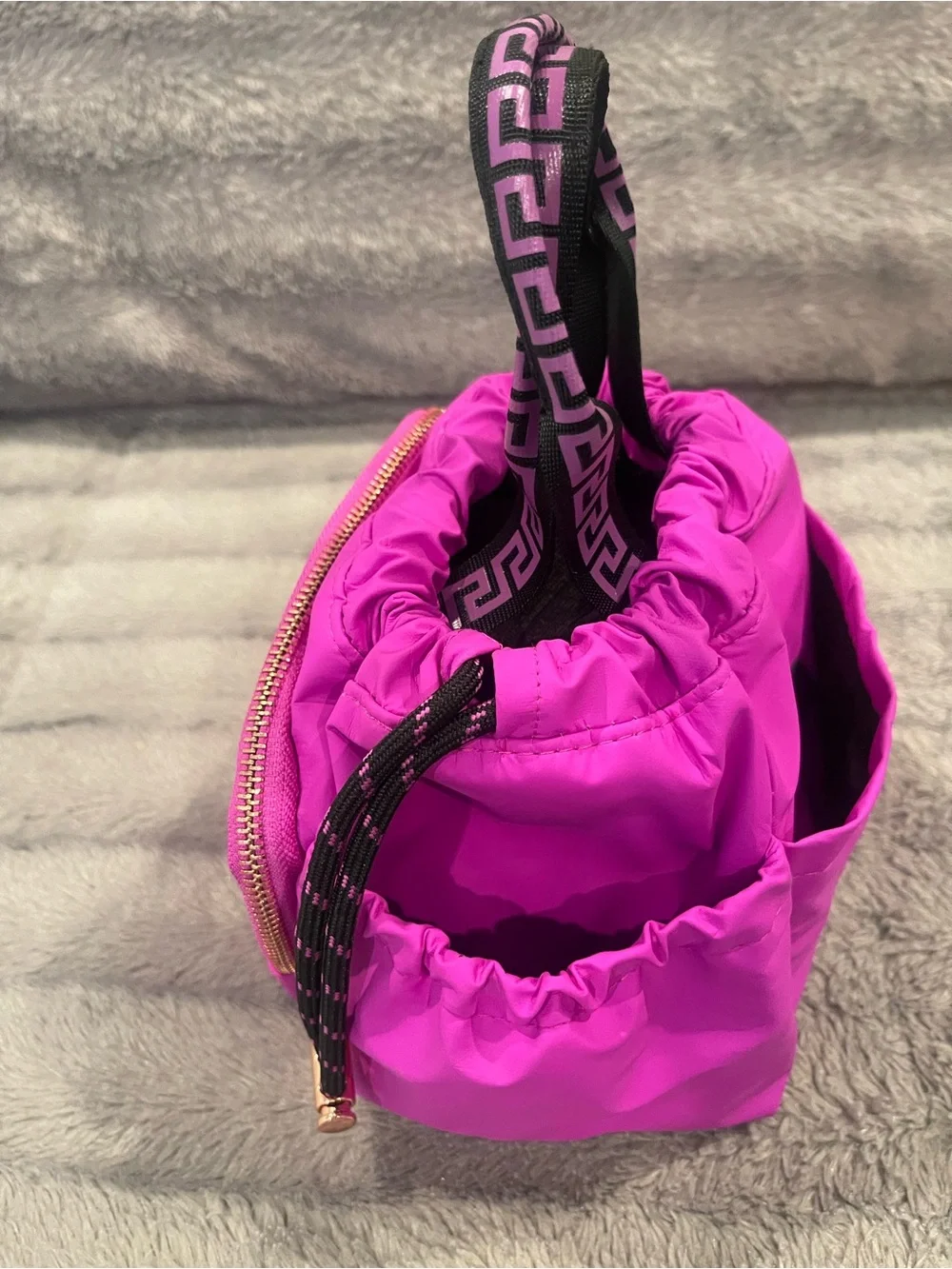 Versace Parfums Fuchsia Drawstring Cosmetic Tote